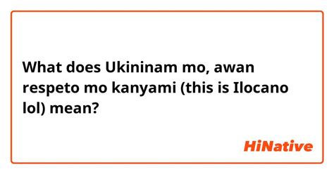 what does ukininam mean in .